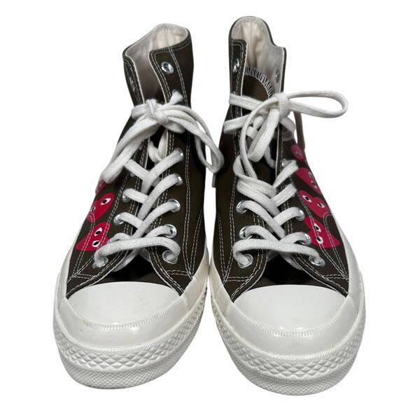 Converse x Comme Des Garsons Chuck 70 Hi Multi Heart Men’s 11 Women's 13 Olive - Picture 2 of 8